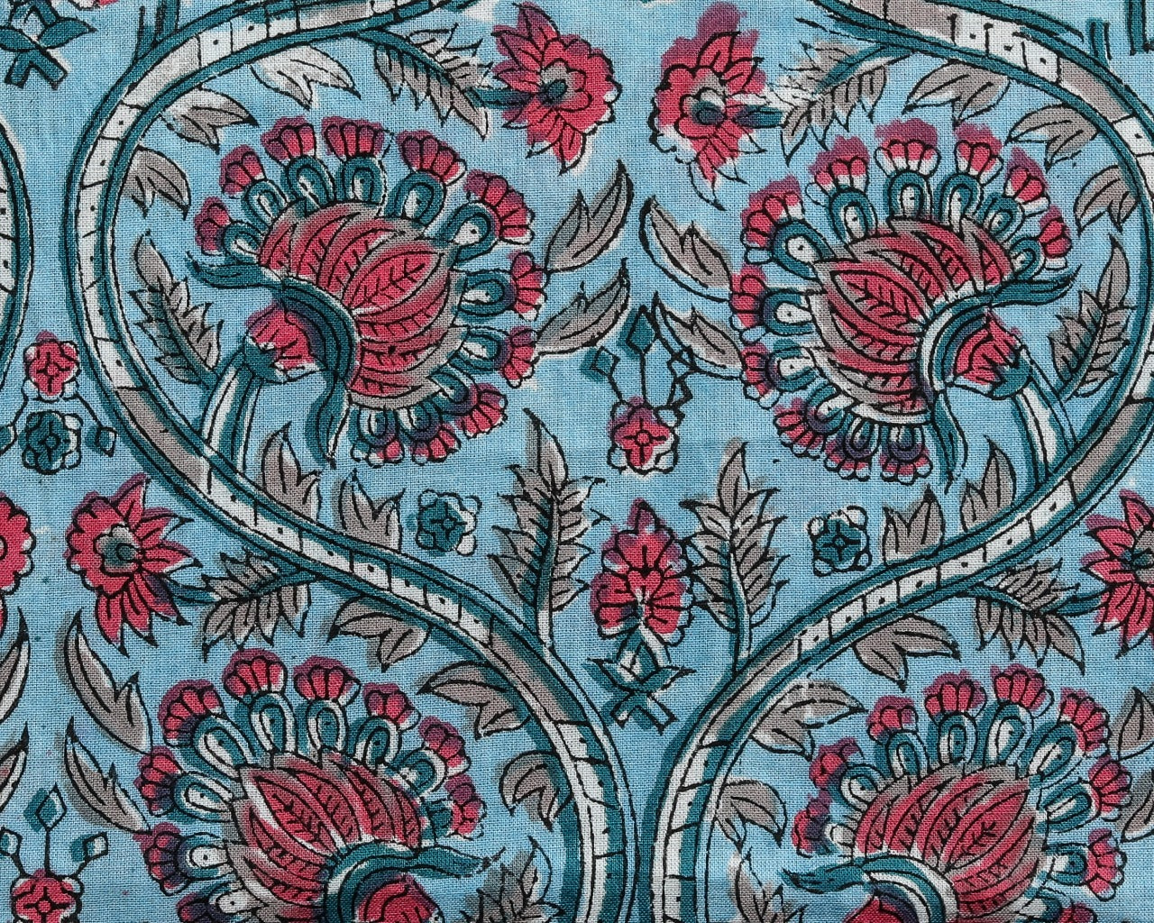 Shalvi's Hand Block Print Pure Cotton Suit with Chiffon Dupatta (PCHF216)