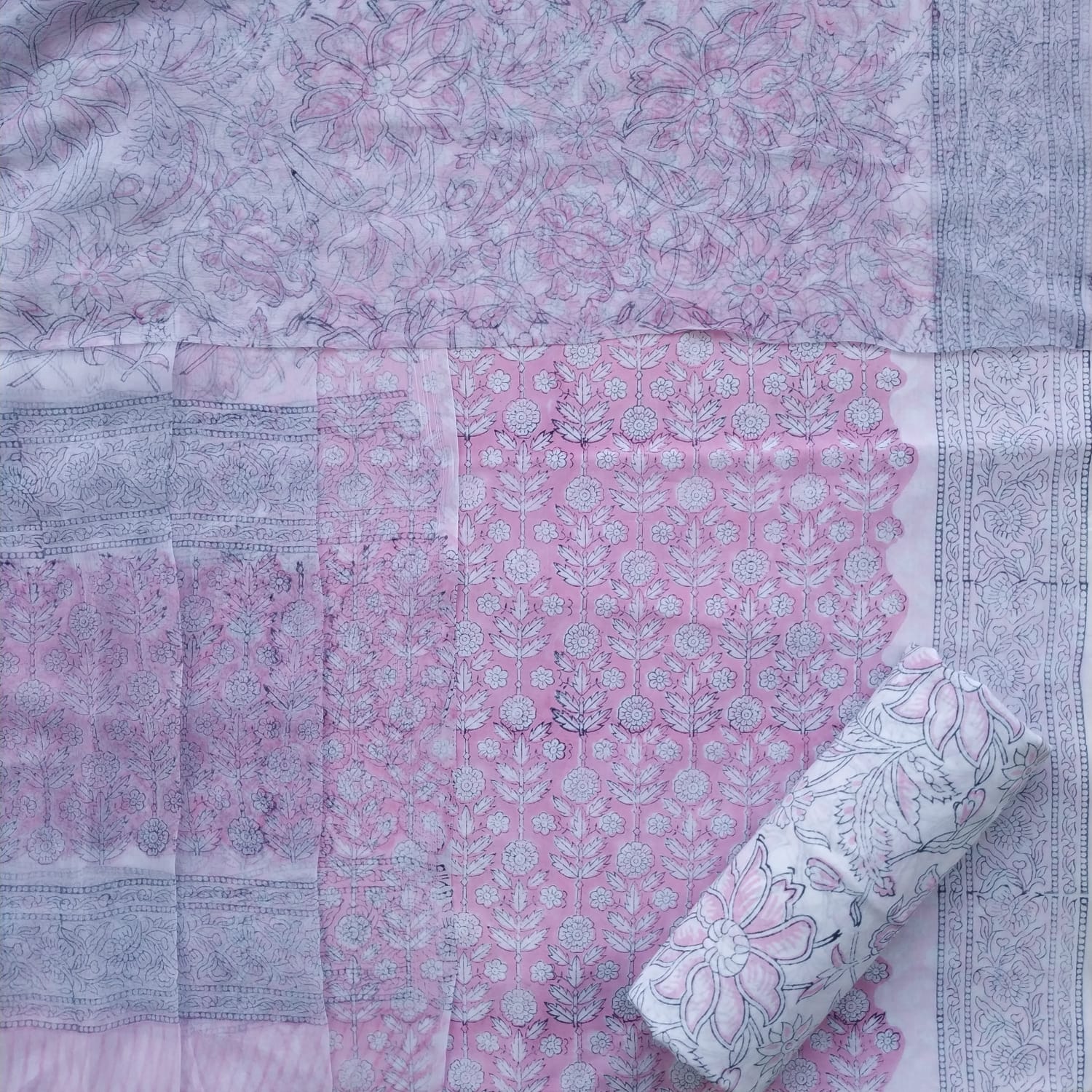 Shop chiffon dupatta cotton suit sets online shopping (PCHF334)