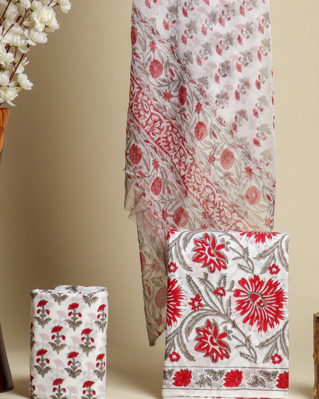 Shop chiffon dupatta cotton suits (PCHF352)