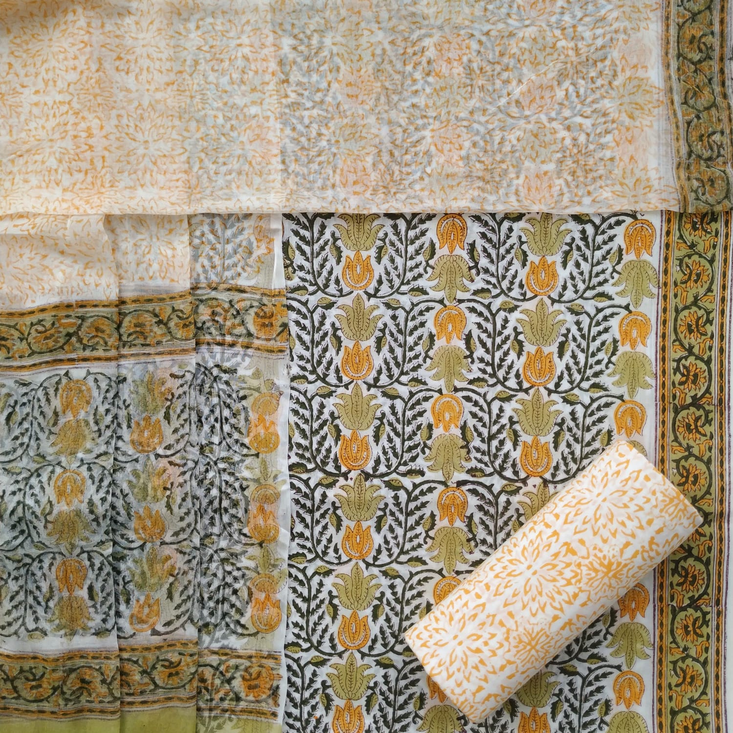 Shop cotton suits with chiffon dupatta online (PCHF374)