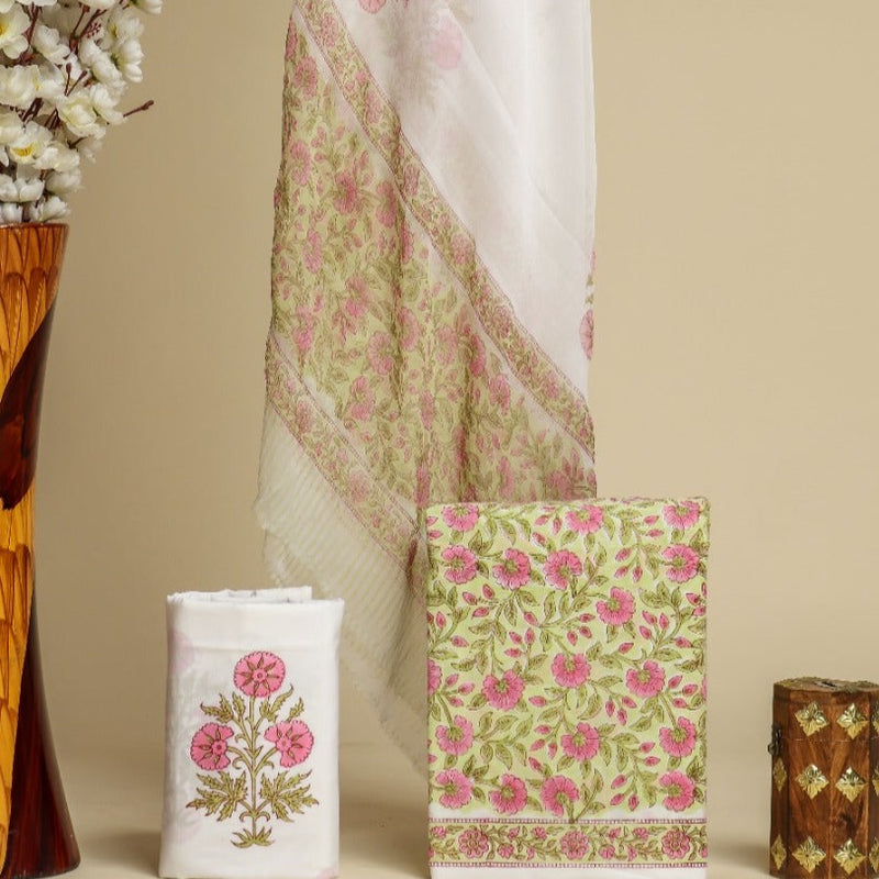 Shop cotton suit material with chiffon dupatta online (PCHF405)