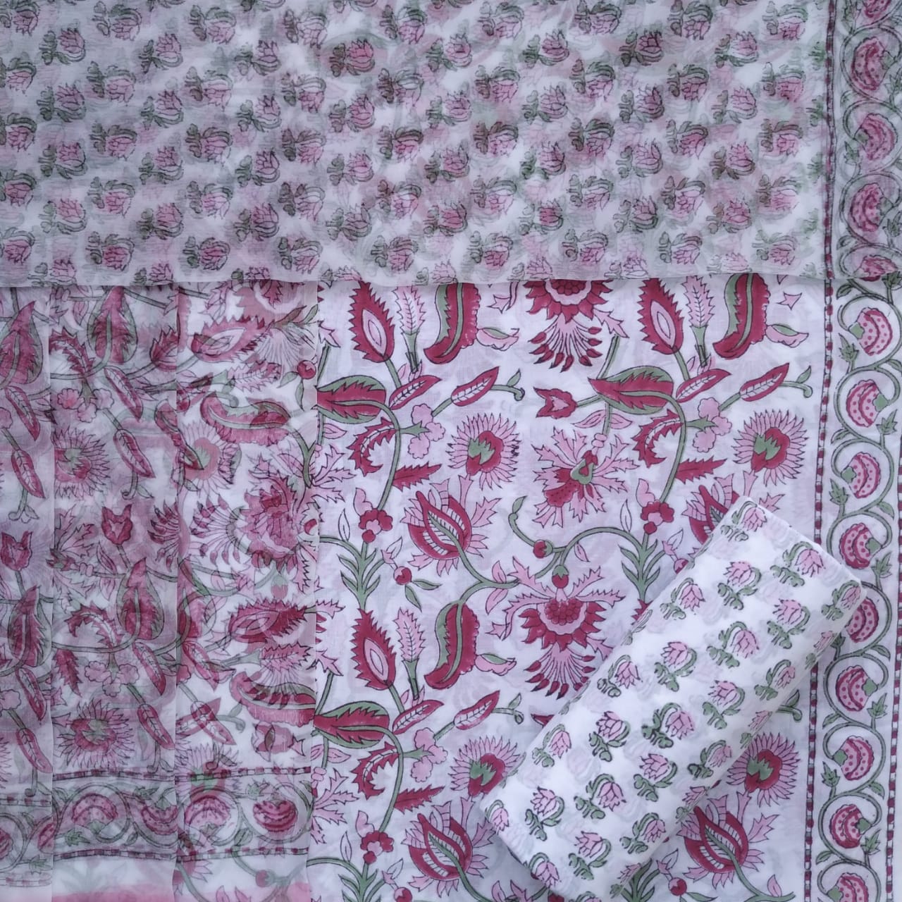 Shop chiffon dupatta cotton suits online (PCHF493)