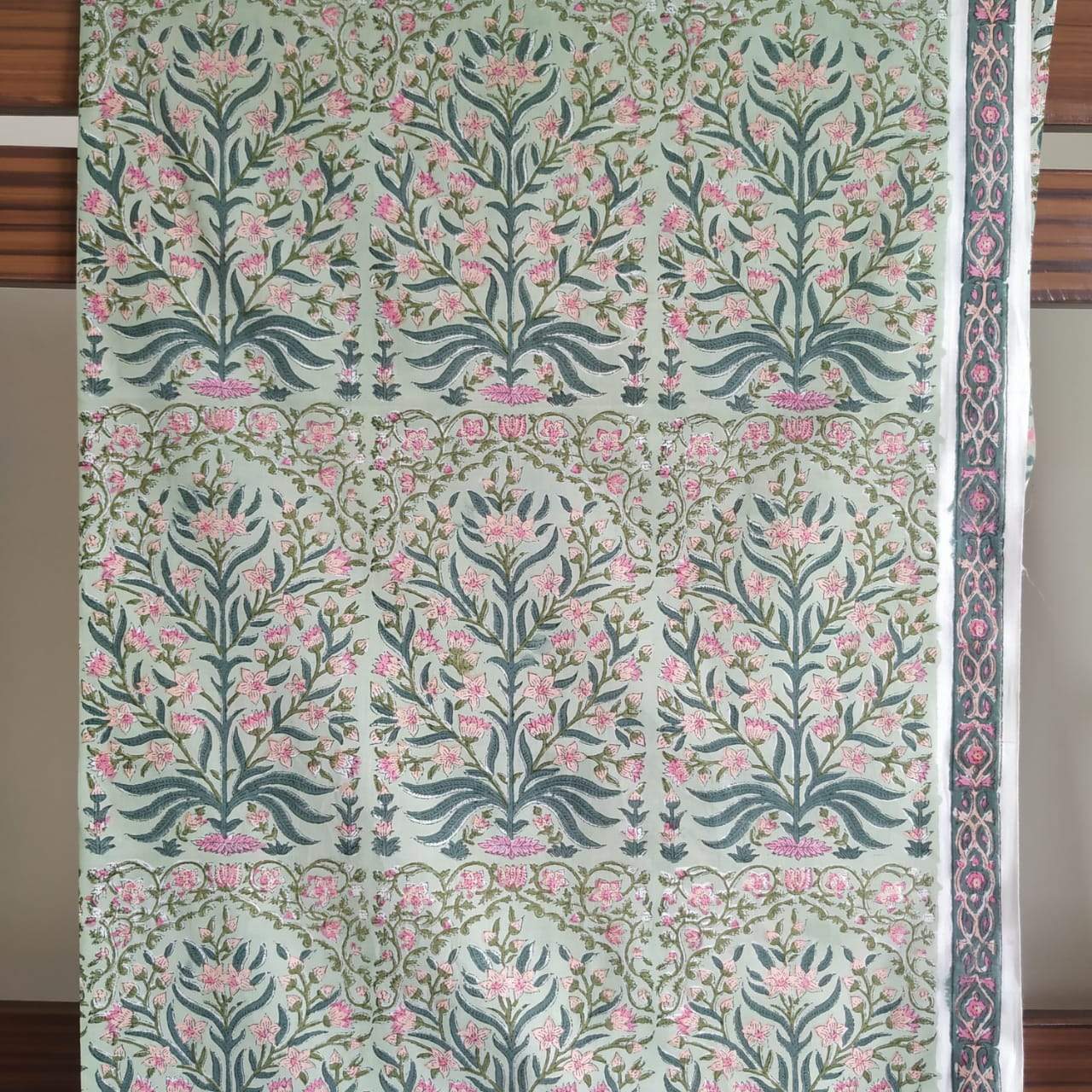 Shop Unstitched Hand Block Print Pure Cotton Suits with Chiffon Dupatta (PCHF96)