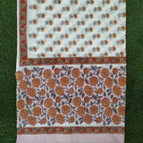 Shop Unstirched Hand Block Print Pure Cotton Suits with Mulmul Dupatta (PRMUL139)