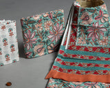 Shop Unstitched Hand Block Print Pure Cotton Suits with Mulmul Dupatta (PRMUL147)
