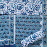 Shop Unstitched Hand Block Print Pure Cotton Suit with Mulmul Dupatta (PRMUL165)