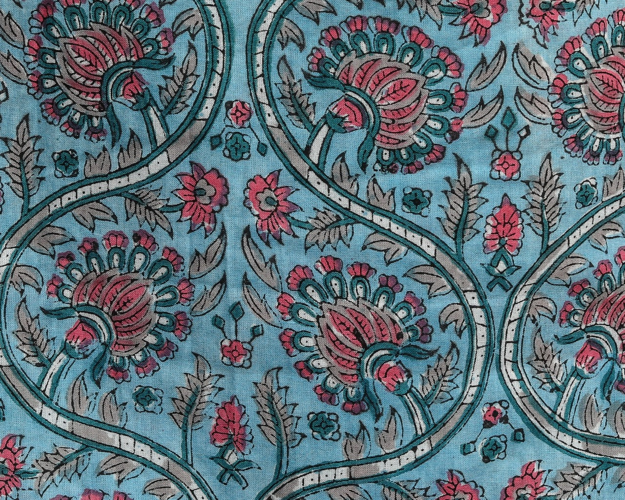 Designer Hand Block Print Pure Cotton Suits with Mulmul Dupatta (PRMUL181)