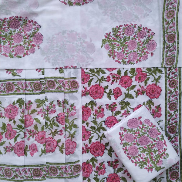 Shop unstitched cotton suit sets with mulmul dupatta (PRMUL256)