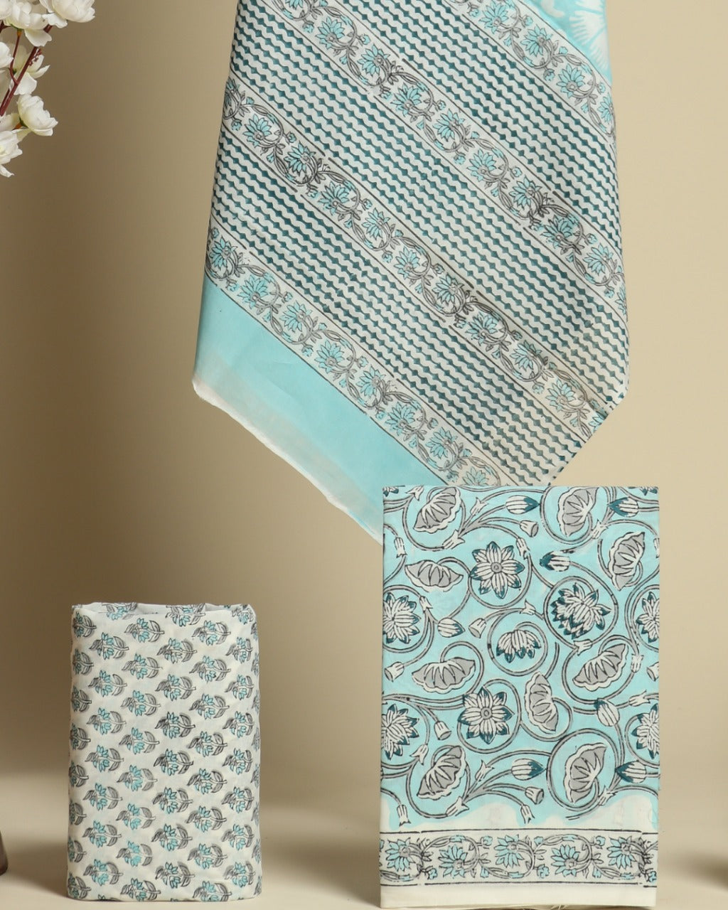 Shop unstitched cotton suit sets online shopping (PRMUL287)