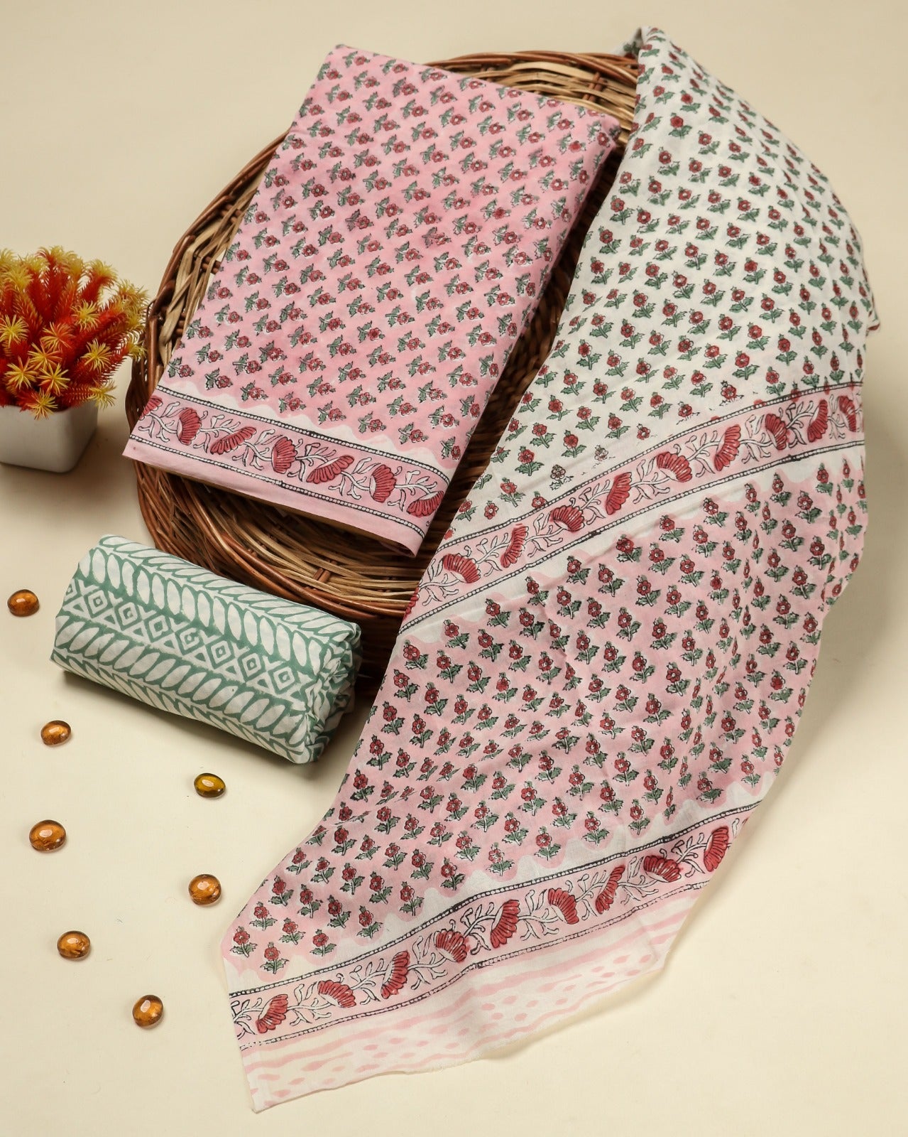 Shop cotton suit material with cotton dupatta (PRMUL309)