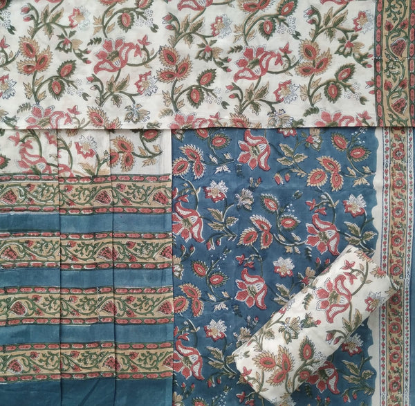 Shop hand block print cotton suit sets with cotton dupatta (PRMUL318)