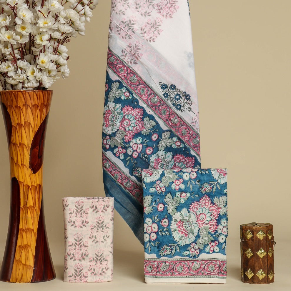 Shop cotton suits with mulmul dupatta (PRMUL328)