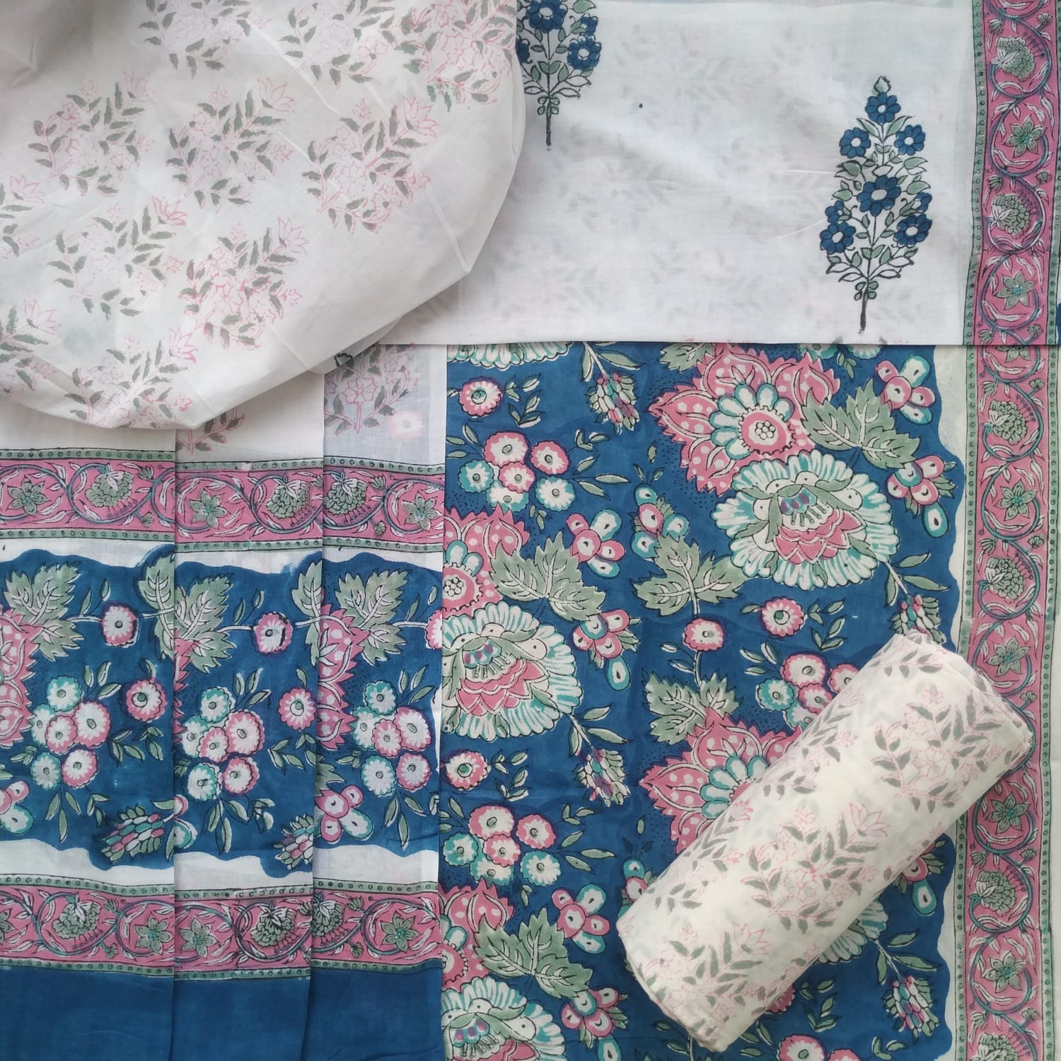 Shop cotton suits with mulmul dupatta (PRMUL328)