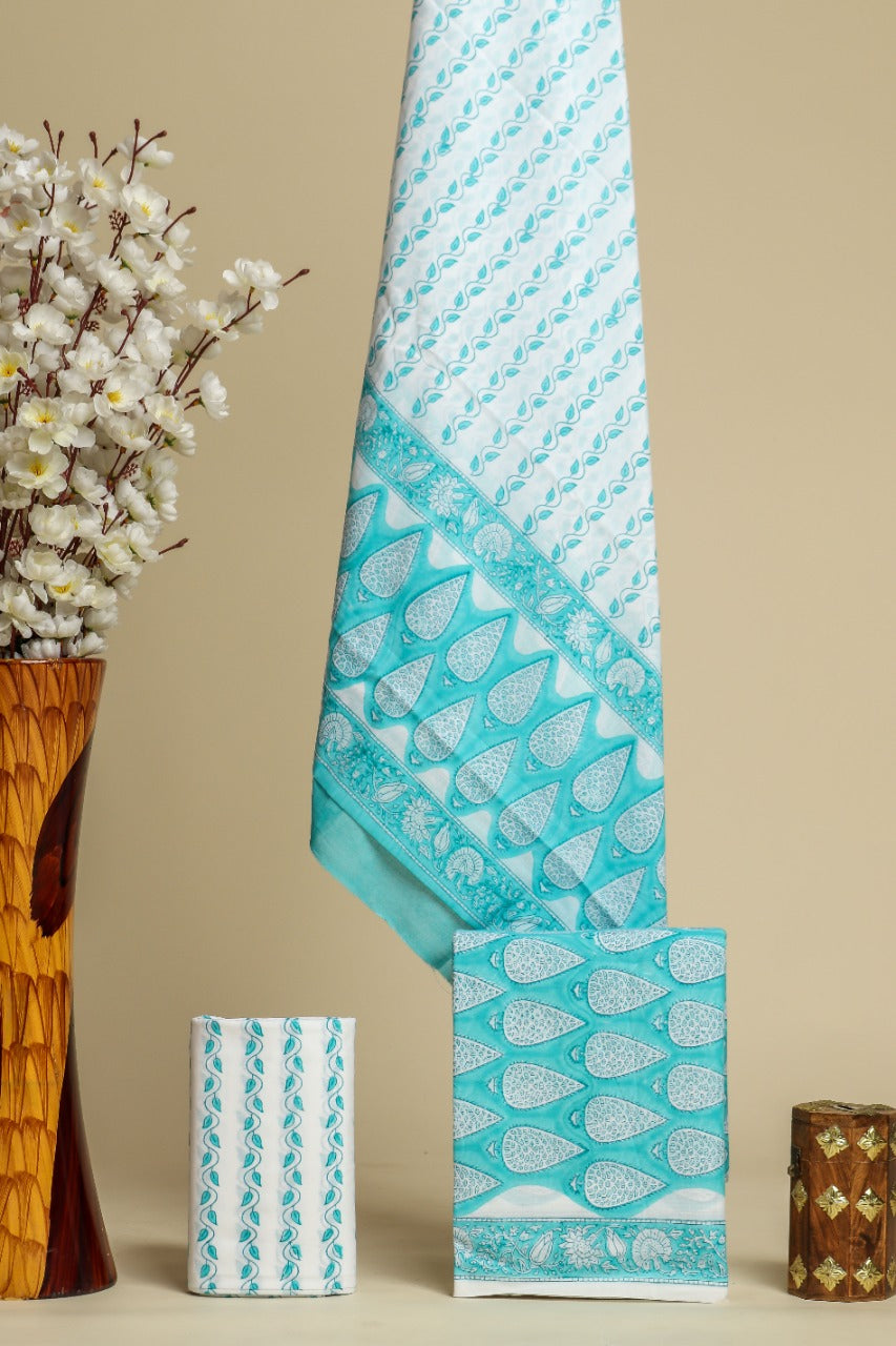 Shop mulmul dupatta cotton suit sets in jaipur (PRMUL341)