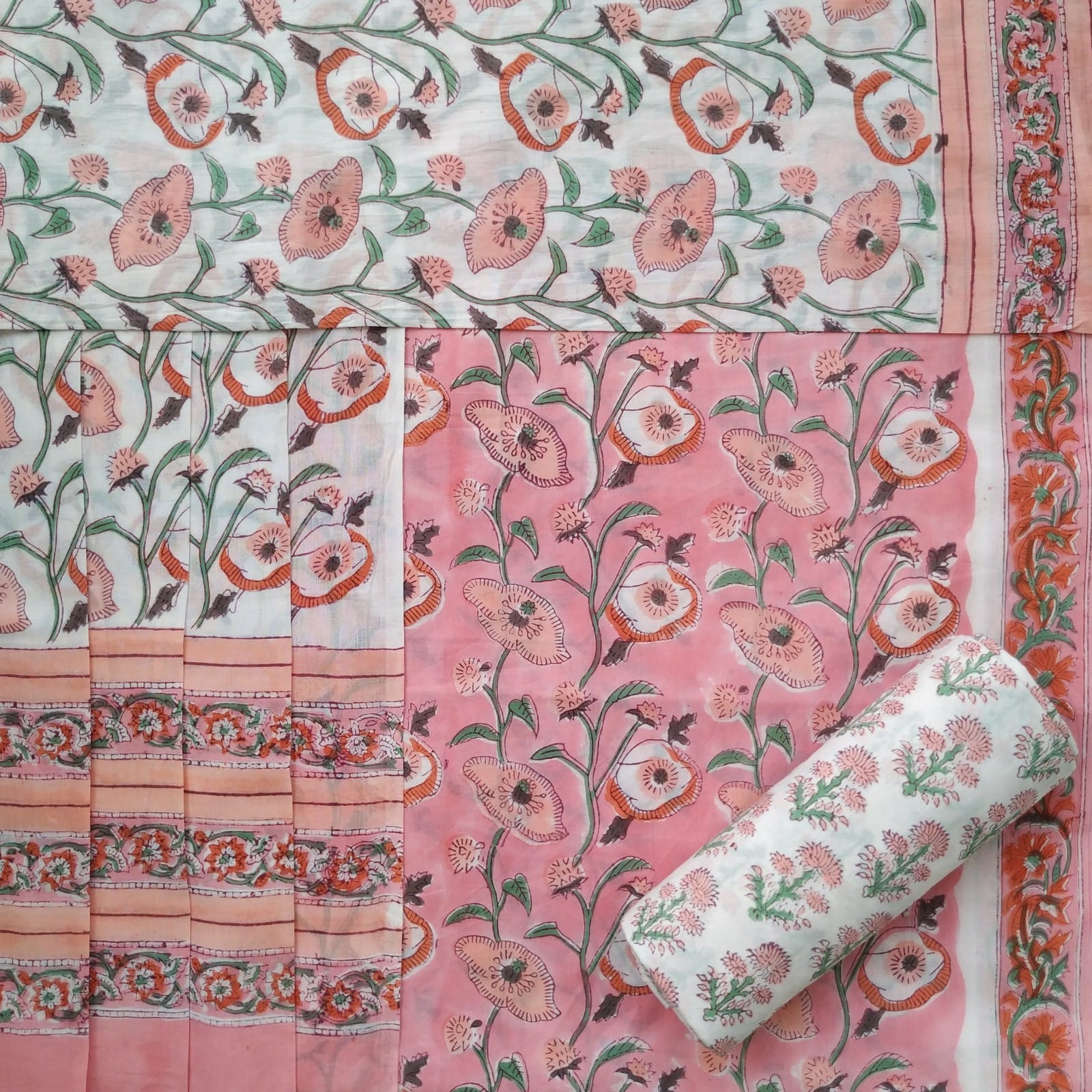 Shop cotton suit sets with mulmul dupatta online (PRMUL351)