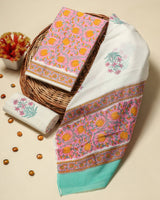 Shop unstitched jaipuri print cotton suit sets online shopping (PRMUL403)