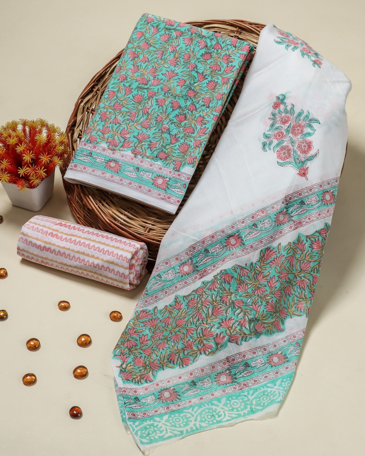 Shop mulmul dupatta cotton suits in jaipur (PRMUL418)