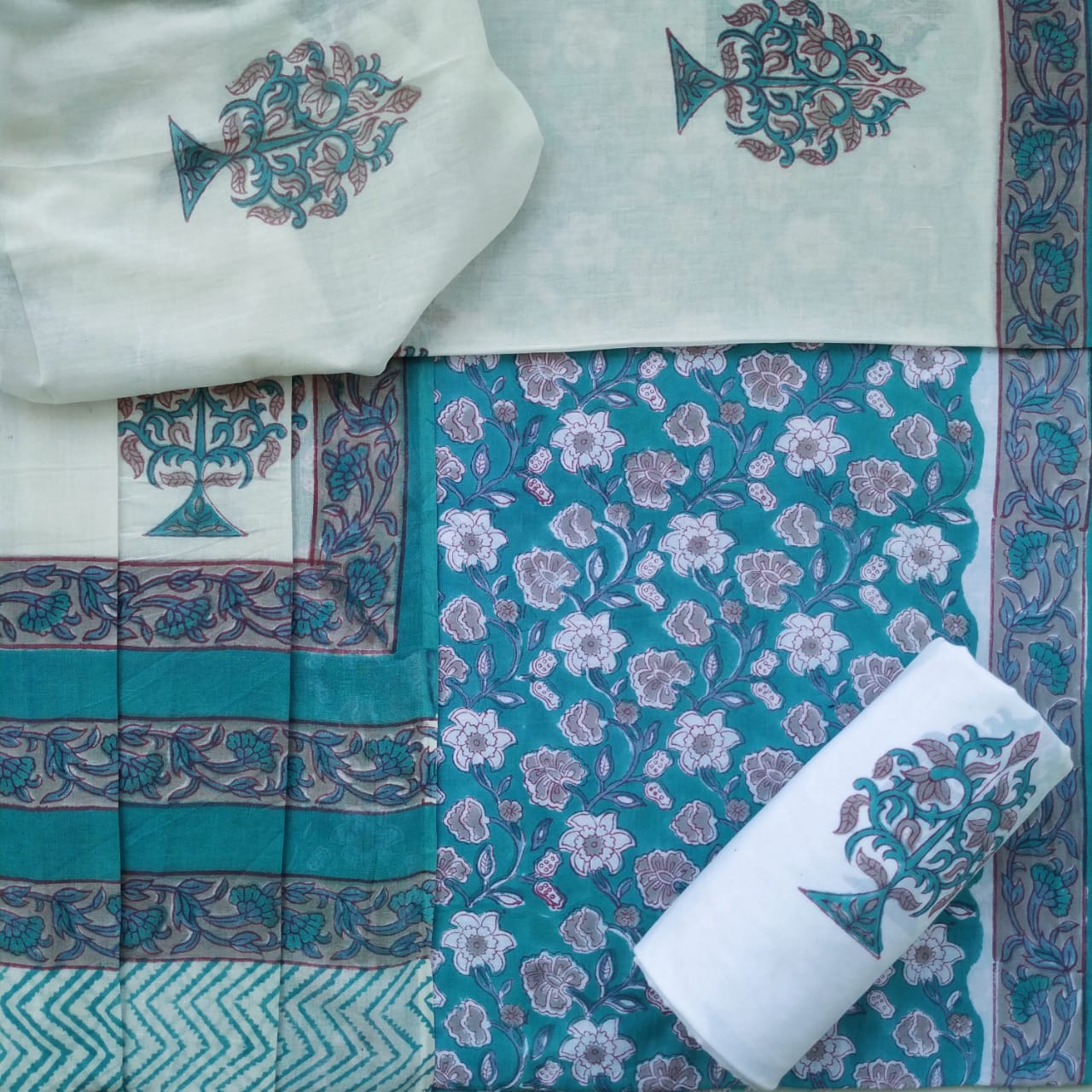 Shop unstitched cotton suits online (PRMUL421)