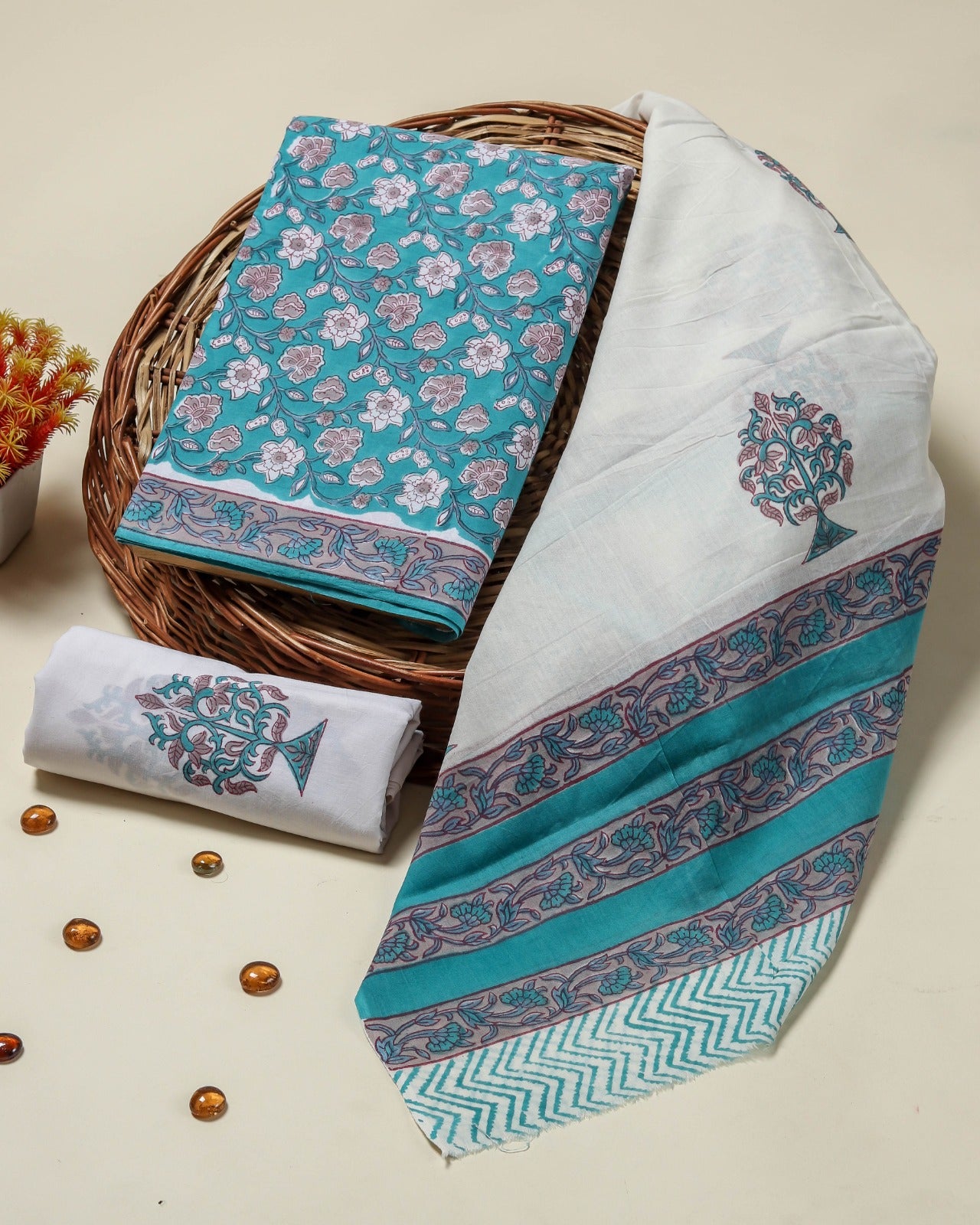 Shop unstitched cotton suits online (PRMUL421)