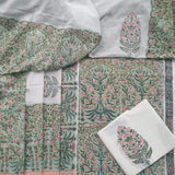 Shop Unstitched Hand Block Print Pure Cotton Suits with Mulmul Dupatta (PRMUL84)