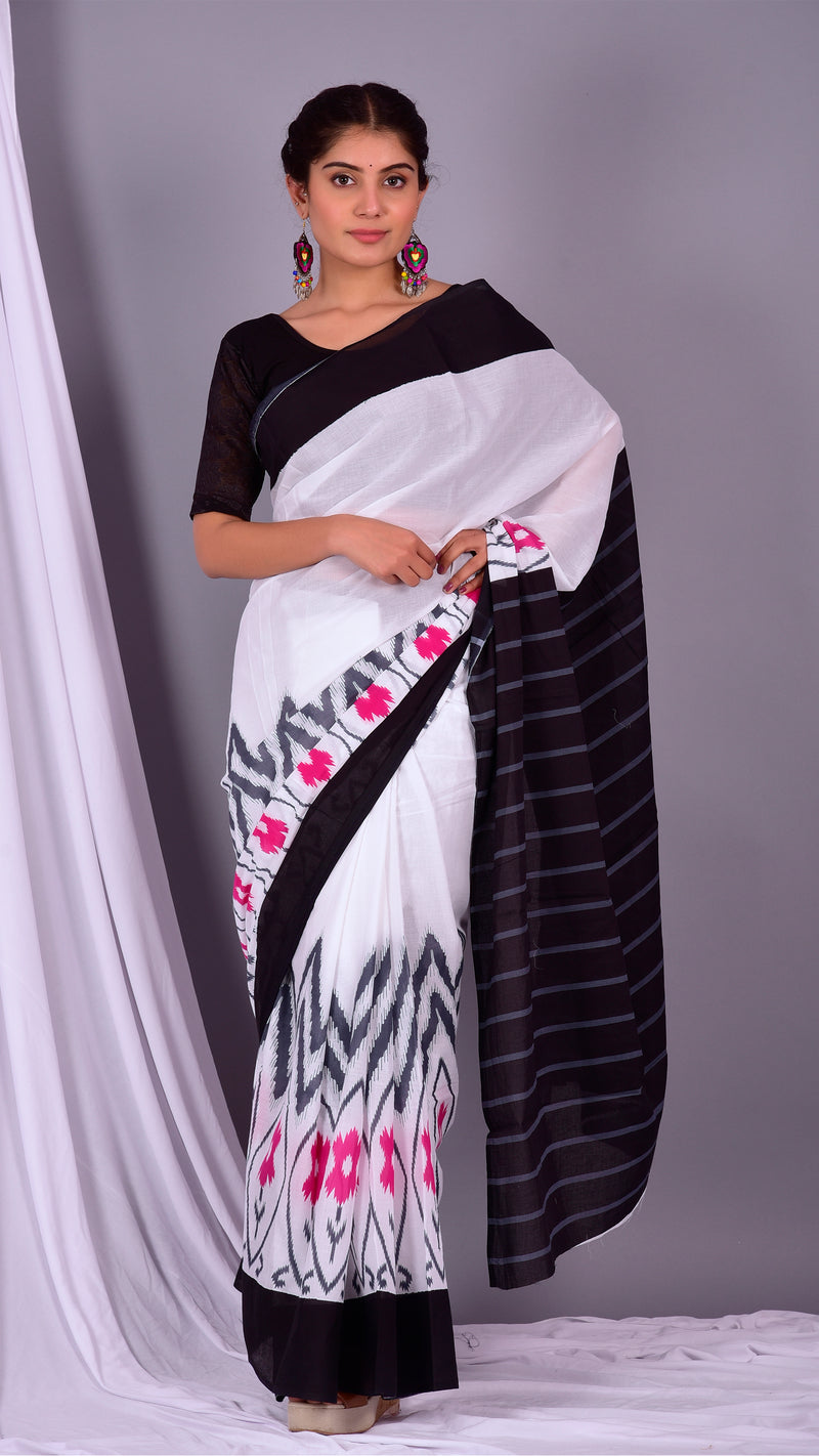 Summer 2020: Designer Pure Cotton Saree (RMULSAR09) - ShalviFashion