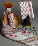Shop Unstitched Hand Block Print Pure Cotton Suits with Kota Doria Dupatta (T3CKD358)
