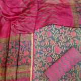Shop Unstitched Chanderi Dress Material with Chanderi Silk Dupatta (TCHA298)