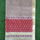 Shop Unstitched Hand Block Print Pure Cotton Suits with Organza Dupatta (TORG89)