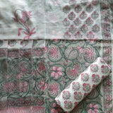 Shop Unstitched Hand Block Print Cotton Suits with Chiffon Dupatta (TPCHF227)