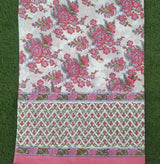 Shop Unstitched Hand Block Print Pure Cotton Suits with Mulmul Dupatta (TPRMUL149)