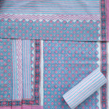 Shop Unstitched Hand Block Print Pure Cotton Suit with Mulmul Dupatta (TPRMUL157)