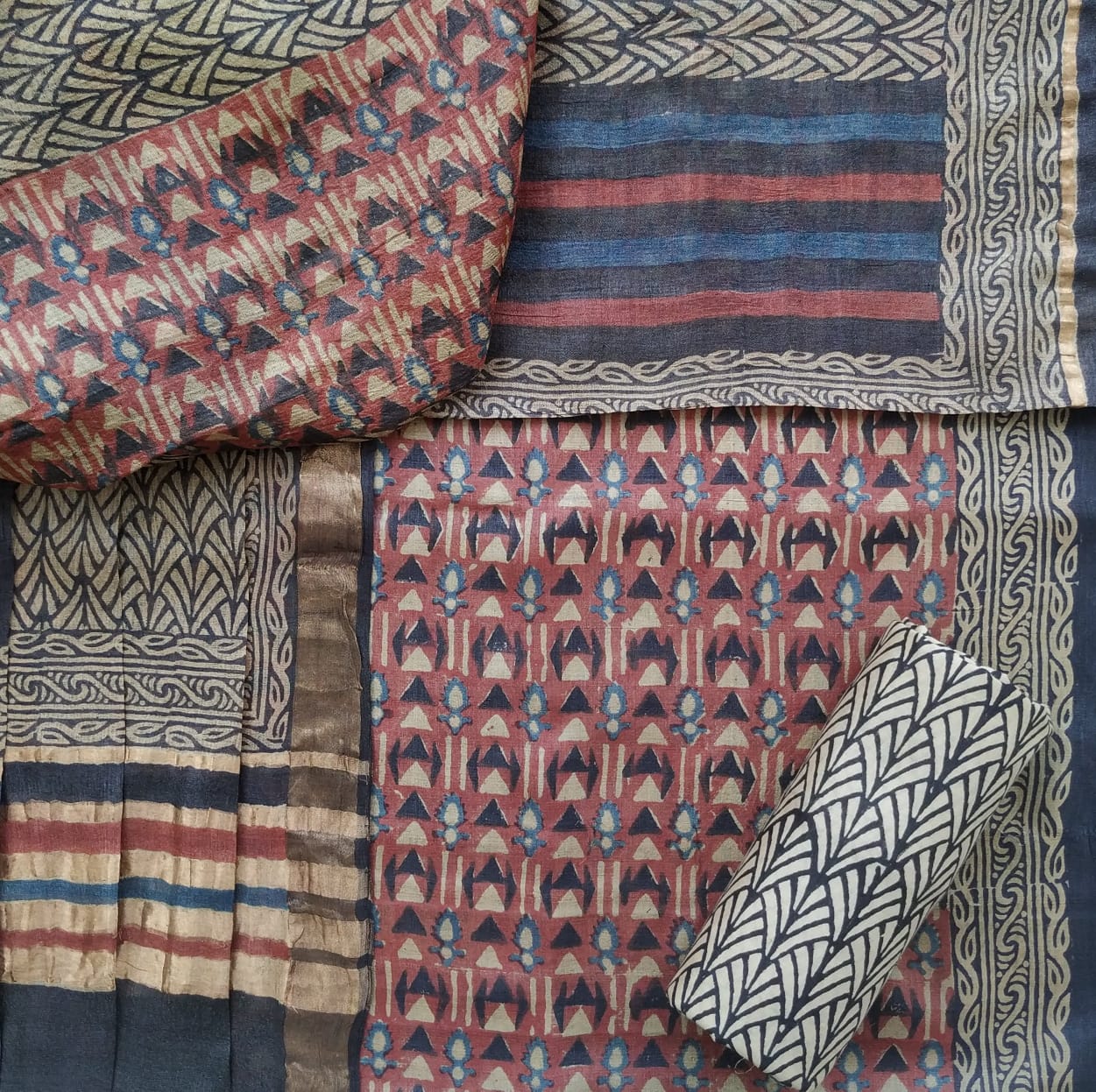 Shop unstitched pure tussar silk online (TUS01)