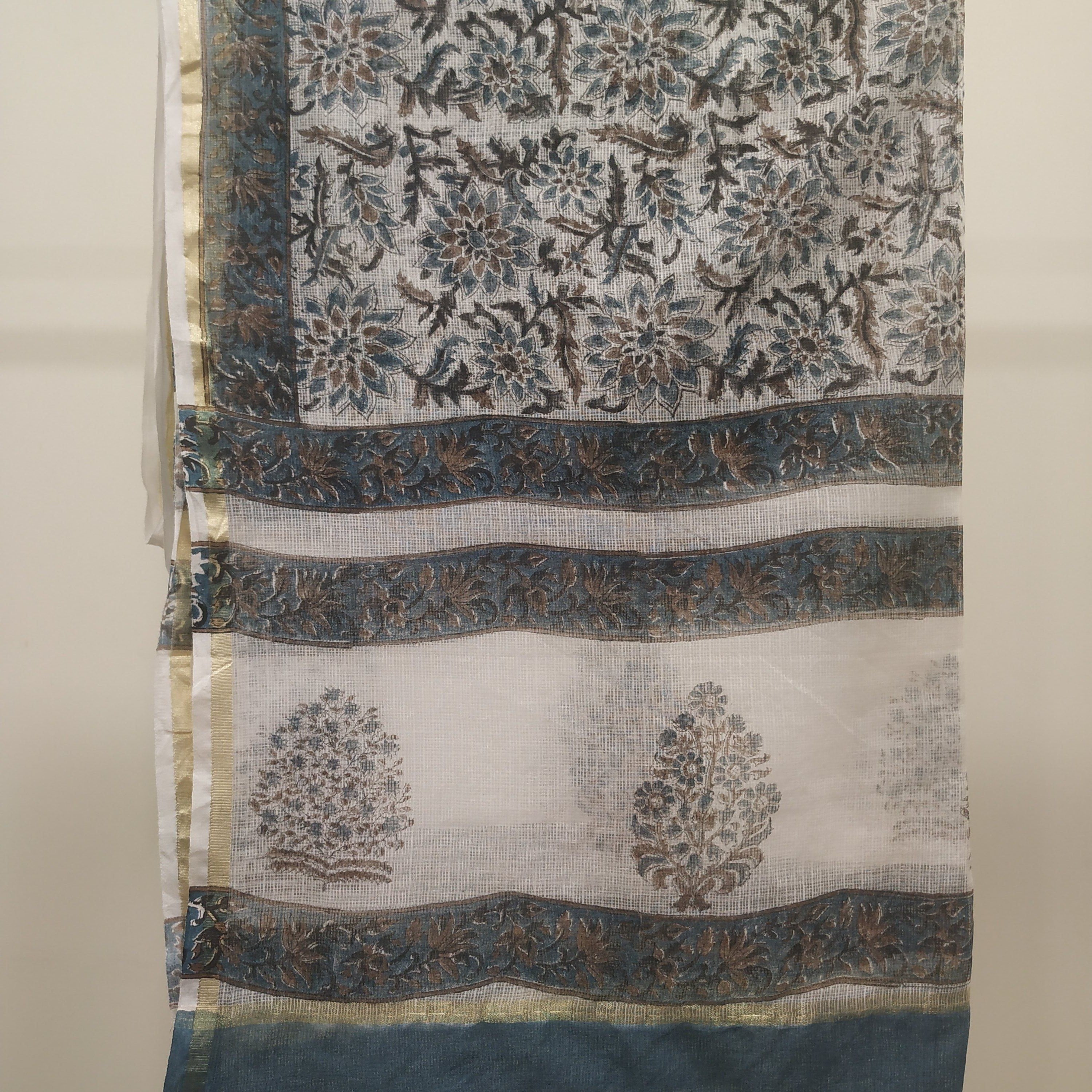 Unstitched Cotton Dress Materials with Elegant Kota Doria Dupatta (CKS0035) - ShalviFashion