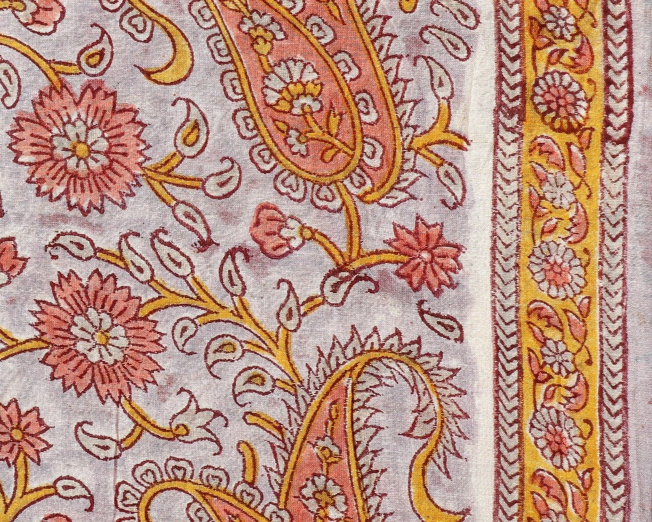 Shop Unstitched Hand Block Print Chanderi Silk Suit Sets (CHA366)