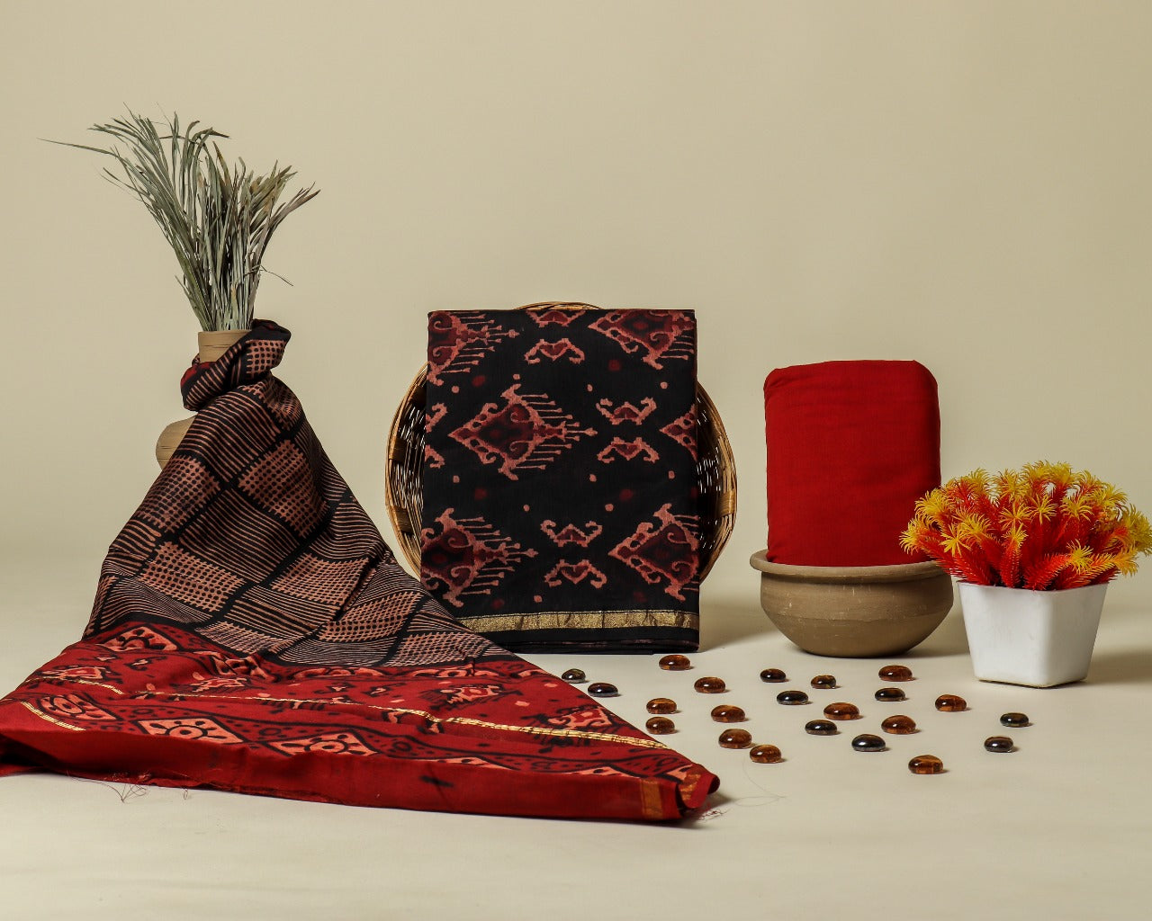 shop unstitched chanderi silk suit sets online