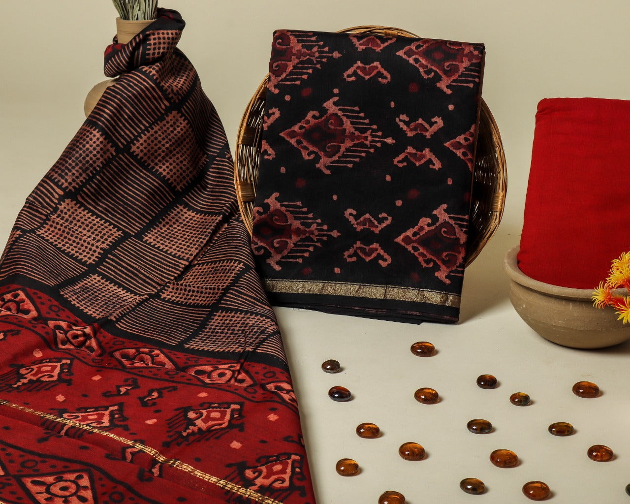 shop unstitched chanderi silk suit sets online