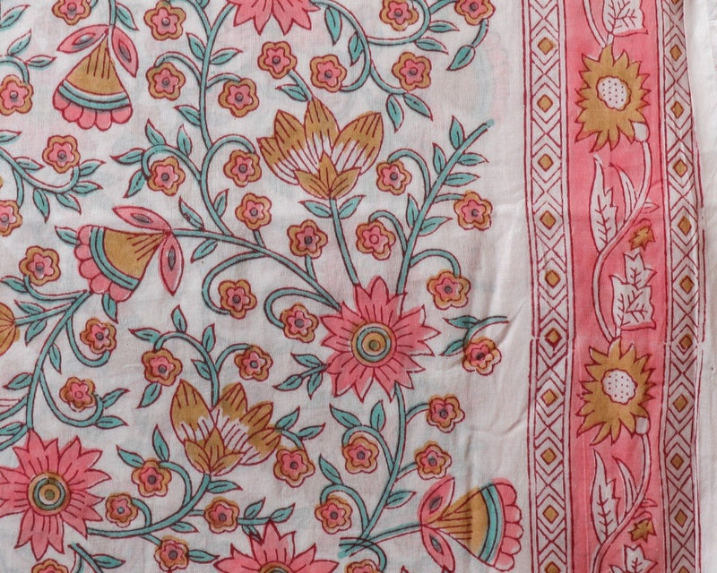 Shop Unstitched Hand Block Print Pure Cotton Suits with Mulmul Dupatta (PRMUL179)