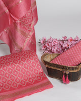Shop Unstitched Traditional Block Print Chanderi Silk Suit sets (TCHA320)